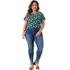 Agnes Orinda Women's Plus Size Short Sleeve Round Neck Casual Country Floral Printed Peasant Tops - 3 of 4