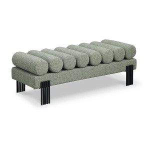 Meridian Furniture,Akeela Linen Textured Fabric Bench - 1 of 4