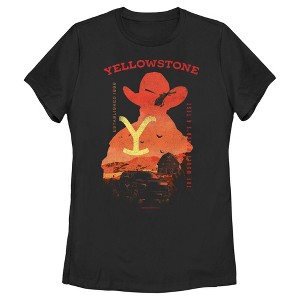 Women's Yellowstone Sunset Silhouette John Dutton & Truck T-Shirt - 1 of 4
