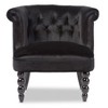 Flax Victorian Style Contemporary Velvet Fabric Upholstered Vanity Accent Chair - Black - Baxton Studio - 2 of 4