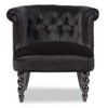 Flax Victorian Style Contemporary Velvet Fabric Upholstered Vanity Accent Chair - Black - Baxton Studio - image 2 of 4