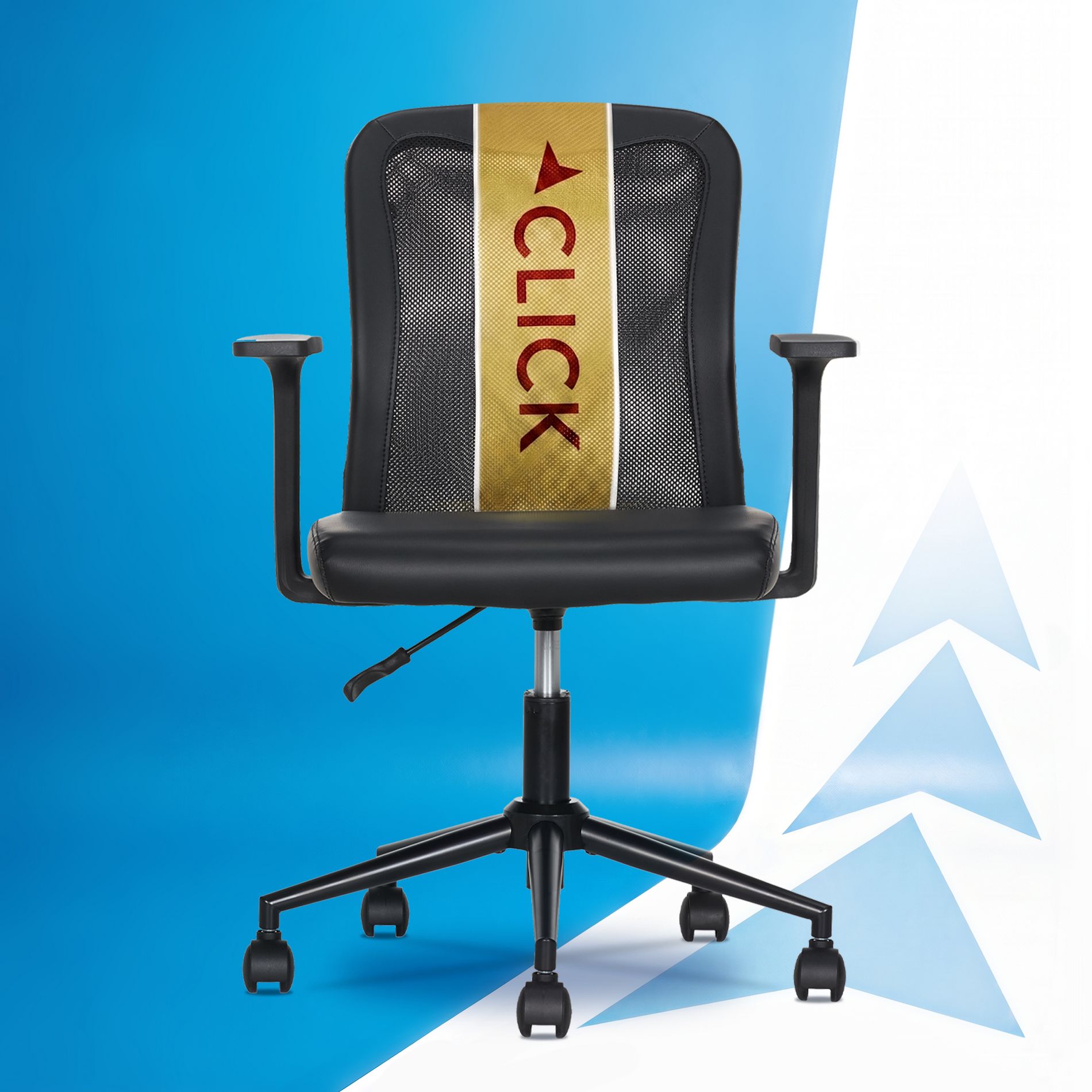 Click365 Ergonomic Mesh Backrest Office Chair with Lumbar Support & Swivels Adjustable Height Computer Desk Chair for Home Office