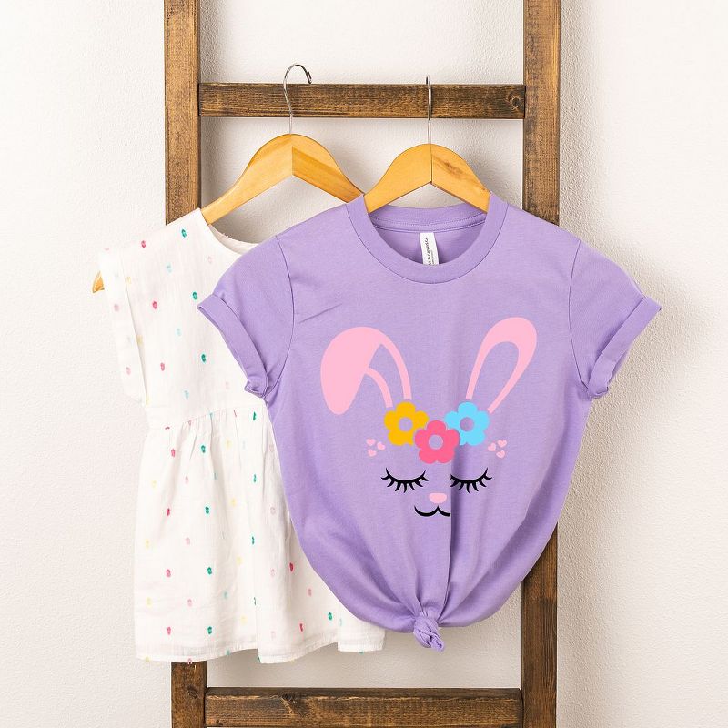 The Juniper Shop Bunny Face With Flowers Youth Short Sleeve Tee, 2 of 3