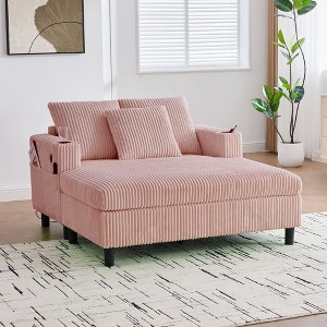 MOONMISS Corduroy Oversized Recliner Sofa with Deep Seat, 3 Pillows, Suitable for Living Room and Bedroom - 1 of 4