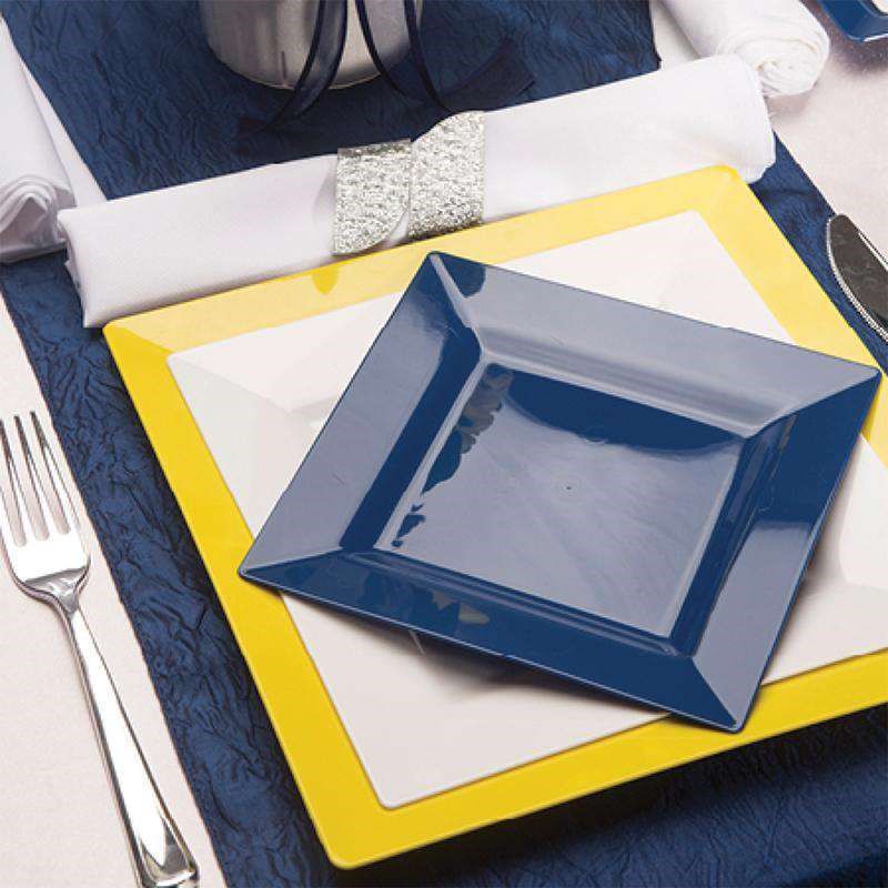 Smarty Had A Party 9.5" Midnight Blue Square Plastic Dinner Plates (120 Plates), 3 of 5