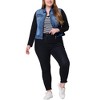 Agnes Orinda Women's Plus Size Trucker Zipper-Front Sleeveless Crop Sport Denim Vests - 2 of 4