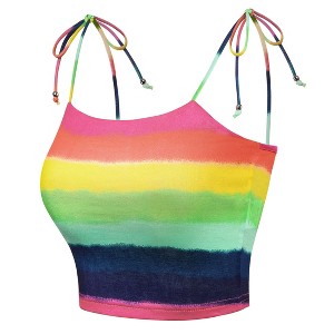 Allegra K Women's Tie Spaghetti Straps Sleeveless Summer Crop Cami Top - 1 of 4