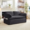 Mjkone 3 in 1 Convertible Pull Out Sleeper Sofa Bed with Pockers, Thicked Cushions , Velvet Pull out Lounge Loveseat Couch - 3 of 4