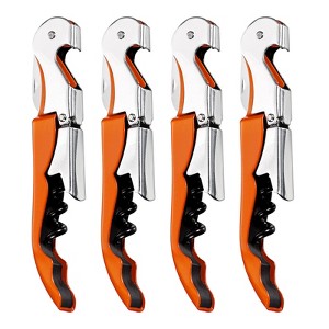 Unique Bargains Double Hinged Wine Bottle Openers with Foil Cutter 5" 4 Pcs - 1 of 4