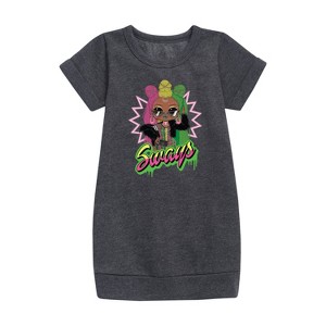 Girls' - LOL Surprise! - Sways Spray Paint Graphic Short Sleeve Fleece Dress - 1 of 3