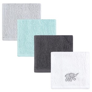 Luvable Friends Baby Unisex Super Soft Cotton Washcloths, Gray Elephant, One Size - 1 of 1