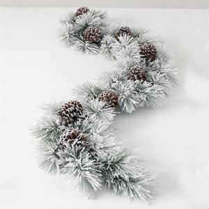 Sullivans Artificial 6 ft. Snowy Pine Garland, Green - 1 of 4