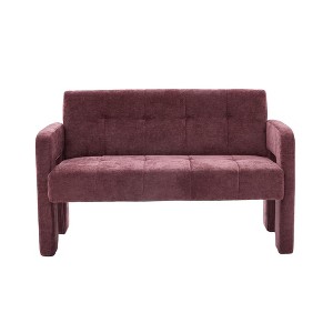 QingMoon Mini Loveseat Sofa, Chenille 2 Seat Couch, Modern Armchair, Cozy Compact Upholstered Sofa for Living Room, Apartment and Office - 1 of 4