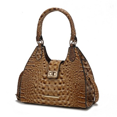 MKF Collection Ava Women's Tote Faux Crocodile Embossed Vegan Leather Handbag by Mia K- Taupe