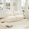 Slipcovered 2-Seater Armless Sofa, Free Combination Convertible Couch with High-Back Pillows, Deep Seat Chenille Fabric, Removable Covers - 3 of 4