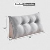 Bekrvio Wedge Headboard Pillow for Bed, Faux Linen Reading Backrest Cushion with Removable Cover & Pocket, Large Triangular Bed Rest - 2 of 4
