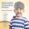 4E's Novelty Old Man Costume For Kids Boys - 100 Days of School Costume for Boys, Old Man Costume for Kids, Grandpa Dress Up Accessories Kit 5 Pcs Set - 3 of 4