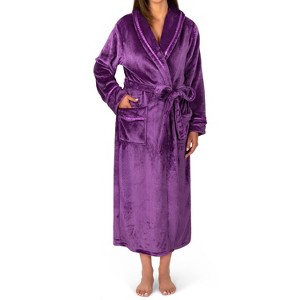 PAVILIA Fleece Robe For Women, Plush Warm Bathrobe, Fluffy Soft Spa Long Lightweight Fuzzy Cozy, Satin Trim - 1 of 4