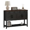 Sapphtopaz Modern Console Table with 2 Drawers & 4 Door Cabinet Entryway Table with Adjustable Shelves & Slatted Shelf for Living Room, Hallway - 2 of 4