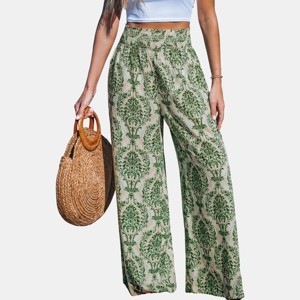 Women's Breezy Damask Wide Leg Pants - Cupshe - 1 of 4