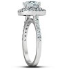 Pompeii3 2 1/4 Ct Diamond & Moissanite Cushion Halo Engagement Ring 14k White Gold - image 2 of 4