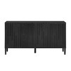 4 Door MDF Sideboard,Storage Cabinet with Ash Veneer and Hidden Handles,Modern Buffet Sideboard for Living Room Dining Room-Coolbibila - 3 of 4