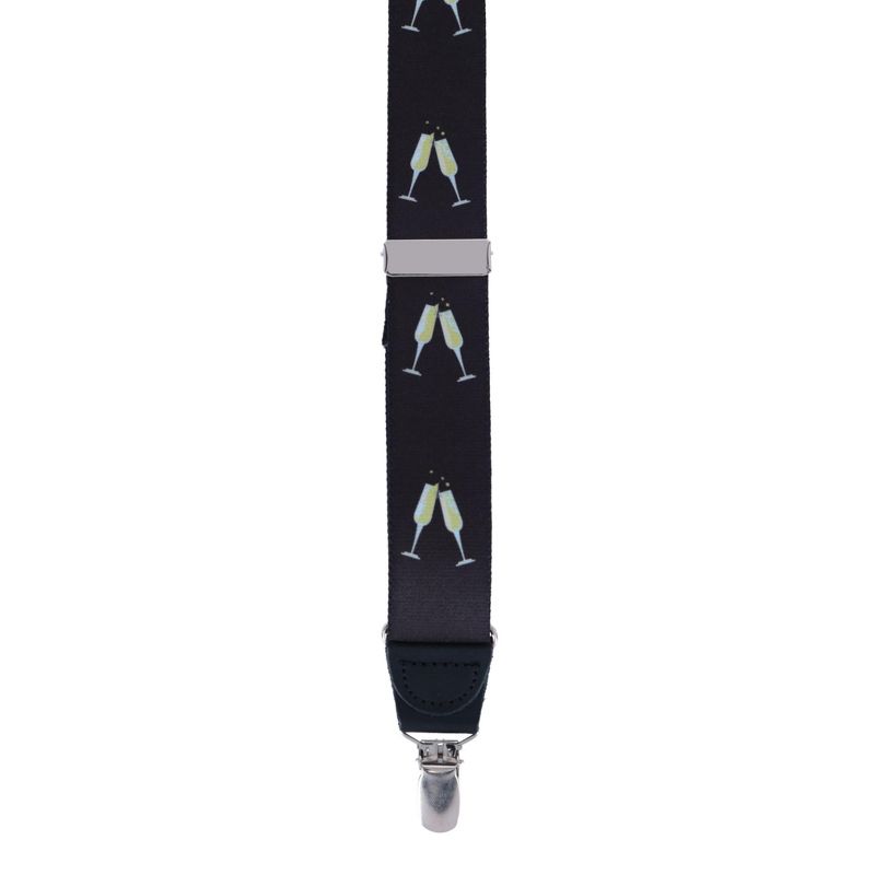 Ascentix Champagne Bottle Print Clip End Suspenders, 3 of 4