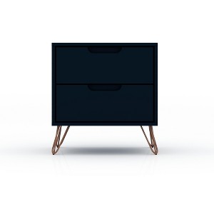 Sapphtopaz Modern Nightstand with Spacious Drawer Simple Night Stand with Splayed Metal Legs Bedside Table for Bedroom, Living Room - 1 of 4