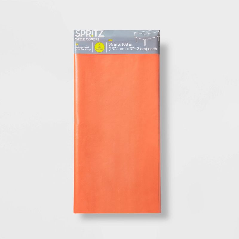 2ct Table Covers Orange - Spritz&#8482;, 3 of 4