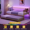 Twin Daybed with Trundle, Day Bed with Charging Station & LED Lights, Metal Sofa Bed Frame with Pull Out Trundle for Bedroom, Guest Room - 2 of 4