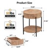 End Table Round Side Table with Drawer Circle End Tables Wooden Bedside Table - 2 of 4