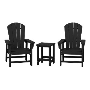 WestinTrends Malibu Kids 3-Piece Outdoor HDPE Adirondack Chairs With Square Side Table Set - 1 of 4