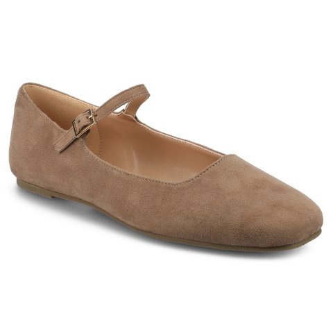 Женские платья Journee Collection Journee Women's Carrie Wide Width Dress Flats, Taupe 7.5W