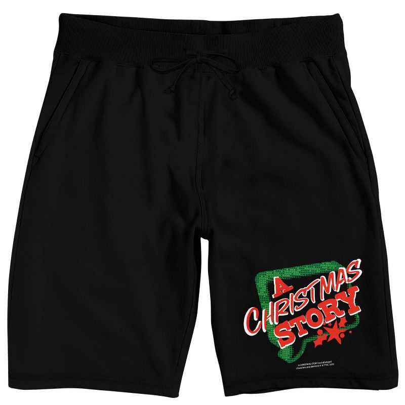 A Christmas Story Text Bubble Logo Men's Black Sleep Pajama Pants, 1 of 4