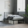 vidaXL Black Metal Bed Frame with Headboard - Classic Sturdy Steel Construction, Supporting Slats and Legs - 2 of 4