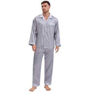 INSPIRE CHIC Men's 2 Pieces Button Down Printing Sleepshirt Casual Pattern Pajamas Set - 1 of 4