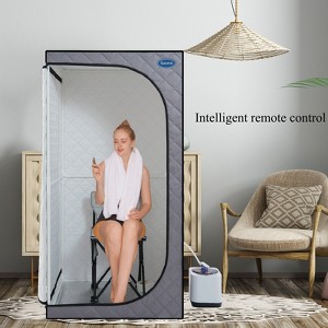 LOVMOR Portable Gothic Roof Plus Type Full Size Steam Sauna tent with Foldable Chair, Remote Control, Spa, Therapy & Relaxation at home - 1 of 4