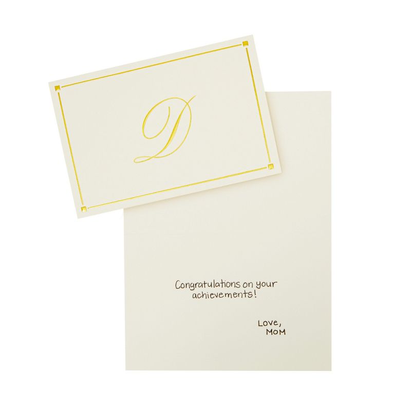 Pipilo Press 24 Pack Ivory Gold Foil Letter D Blank Note Cards with Envelopes 4x6, Initial D Monogrammed Personalized Stationery Set, 3 of 9
