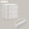 SinCiDo Fluted Nightstand with Charging Station, 21.65" Wide Modern Wood Bedside Table w/3 Storage Drawers for Bedroom, Living Room - 2 of 4