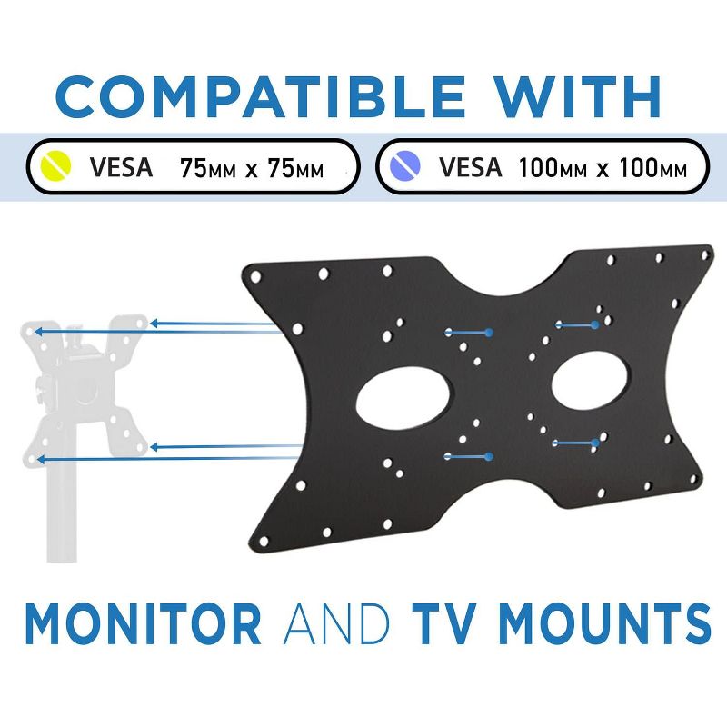 Mount-It! VESA Mount Adapter Plate | Monitor & TV Mount Extender Conversion Kit | Fit Up to 400x200 mm Patterns, Heavy-Gauge Steel | Hardware Included, 3 of 8