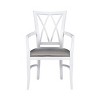 Aberle Arm Chair White - Linon: Beechwood Frame, Faux Leather, No Assembly Required - 3 of 4