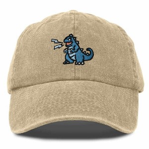 Dalix Giant Lizard Kaiju Embroidered Cotton Dad Hat Baseball Cap Adjustable Glow in the Dark Mens - 1 of 4