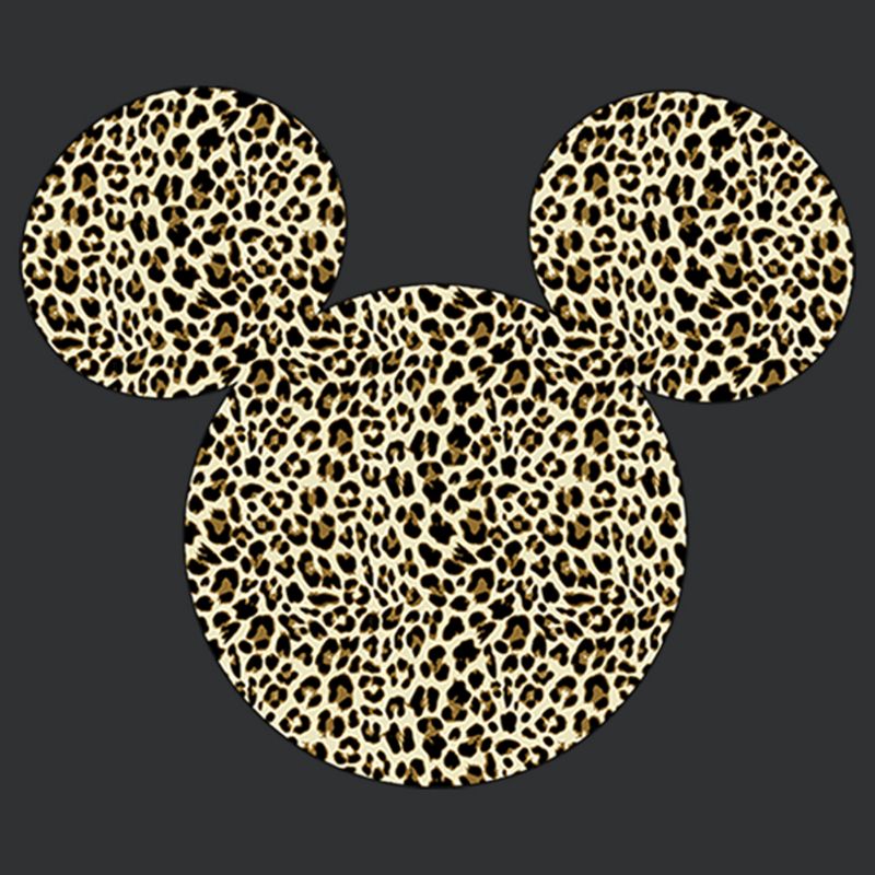 Women's Mickey & Friends Cheetah Print Mickey Mouse Logo Racerback Tank Top, 2 of 5