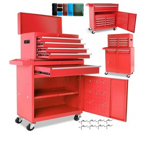 Black 5 Drawer Rolling Tool Chest, Portable Rolling Tool Box With Drawers & Wheels, High Capacity Locking Tool Cart Organizer For Garage, Workshop, - 1 of 4