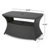 Rattan Outdoor Coffee Table with Umbrella Hole, Wicker Accent Table with Shelf for Patio, Garden, or Lounge – The Pop Home - 4 of 4