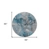 Teal Blue And Navy Blue Abstract Washable Indoor Outdoor Area Rug - 3 of 4