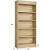 Modern 5 Tier Bookcase with Adjustable Shelves, Tall Bookshelf w/Wooden Legs, Rustic Vintage Etagere for Home Office - 2 of 4