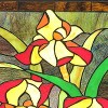 Chloe Lighting Fire Lily Tiffany-Style Floral Stained Glass Window Panel 25`` Height - 3 of 4