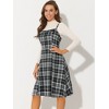 INSPIRE CHIC Women's Plaid Sleeveless Tie Back A-Line Overall Pinafore Dresses - 2 of 4