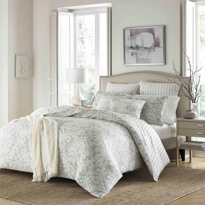 Camden Gray Cotton Reversible Full Comforter Set